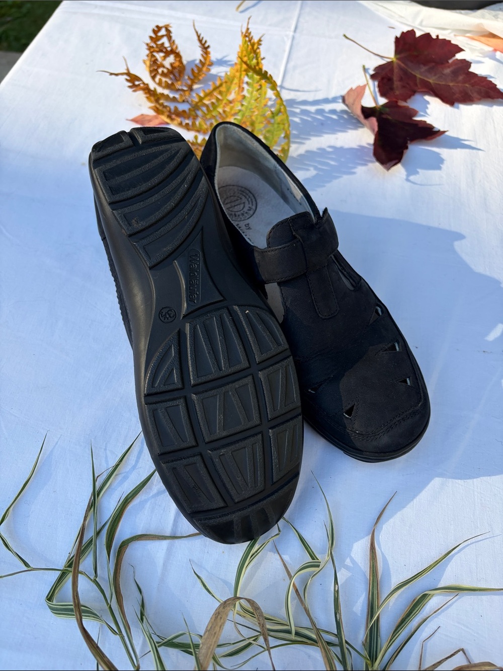 Waldlaufer Women's Black Comfort Nubuck Slip-On Loafers - Picture 4 of 4